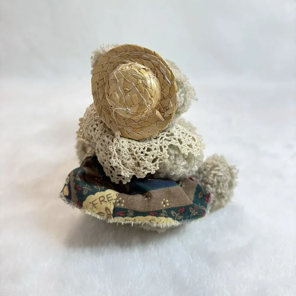 Adorable Vintage Hand Made Small Batch Teddy Bear With Watering Can And Flowers